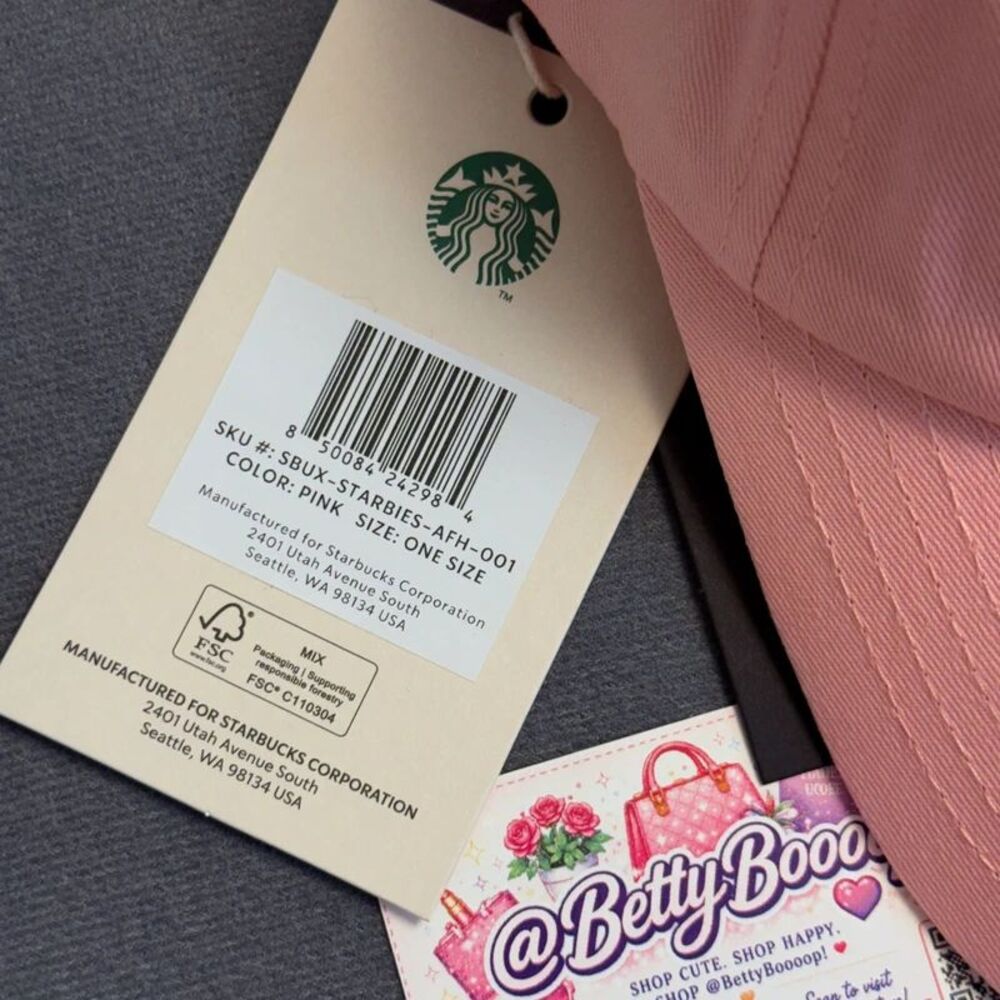 Starbucks STARBIES Pink Cap Hat Snapback Adjustable Limited Edition NEW - Picture 5 of 5